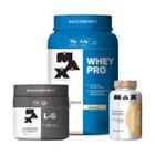 Combo Whey Protein 1kg, Glutamina 150g e Vitamina C 500mg 60 Caps - Max Titanium