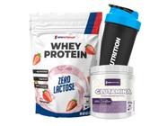 Combo Whey Protein Zero Lactose Glutamina Shaker New