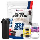 Combo Whey Zero Lactose Cafeina BCAA Shaker New Nutrition