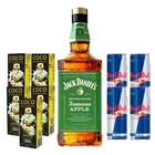 Combo Whisky Jack Daniel's Maça + 4 Red Bull + Água de Coco