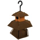 Comedouro com casa para pássaros - Plástico reciclado