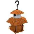 Comedouro com casa para pássaros - Plástico reciclado
