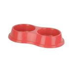 Comedouro Duplo G Ração Para Pets - Vermelho Pote Ração Dogs