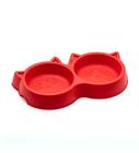 Comedouro Duplo Luxo Vermelho para Gato Pet Injet