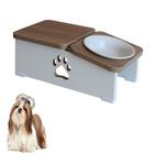 Comedouro Elevado Cachorro Base Hibrido Bebedouro PetMDF - Porcelana