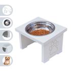 Comedouro Elevado Pet Cachorro MDF Simple - Inox