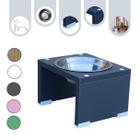 Comedouro Gato Cachorro Elevado Pet MDF Nick Space Gray - Inox