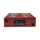 Comedouro Hello Pet Lousa Duplo Vermelho para Cães e Gatos - Tamanho G