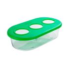 Comedouro Jel Plast Pet Piu Furos sem Gancho para Pássaros - Cores Sortidas - Tamanho G - 3 Furos
