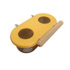 Comedouro Pequeno com Poleiro 2 Furos - InjetFour - Diveras Cores - Amarelo