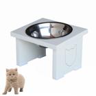 Comedouro Pet Gato Elevado MDF Simple - Inox