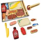 Comida de Brinquedo Kit Churrasco Infantil de Madeira 12 Pçs