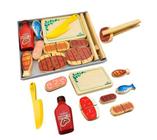 Comida De Brinquedo Kit Churrasco Infantil De Madeira 12 Pçs