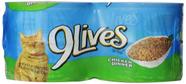 Comida úmida para gatos 9Lives, patê de carne com frango de verdade 130g x24