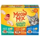 Comida úmida para gatos Meow Mix, patê e pedaços de frutos do mar e aves, 2,75 onças