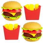 Comidinha de Brinquedo Kit com 2 Hamburguer e 2 Batatinha Infantil