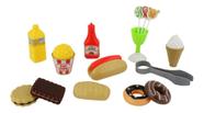 Comidinhas De Brinquedo Fast Food Hot Dog E Guloseimas 15pçs Brinquedo Infantil Cozinha