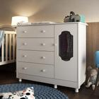 Cômoda 1 Porta 4 Gavetas MDF Noah Móveis Peroba