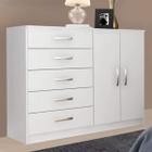 Cômoda 2 Portas 5 Gavetas Noruega 29100 Branco - Pnr Móveis