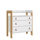 Cômoda 3 Gavetas com Nicho Magia Q01 Branco Clique Chique