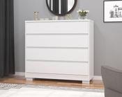 Comoda 4 gavetas 100% mdf miray branco - village móveis