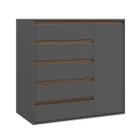 Cômoda 5 Gavetas 1 Porta Multiuso MDF Select Belmax