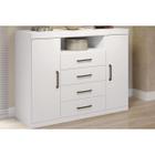 Cômoda Casal Master c/ 2 Portas 1 Nicho e 4 Gavetas Branco - Santos Andirá