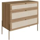 Cômoda Com 03 Gavetas Para Quarto Closet Industrial Indy A03 Hanover Dourado - Lyam Decor