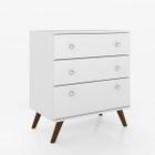 Cômoda com 3 Gavetas Retrô - Branco