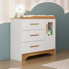 Cômoda Infantil 1 Porta com Janela Retangular e 3 Gavetas 100% Mdf Liam