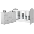 Cômoda Infantil Maria + Beço Mini Cama Pirulito Branco - Bela Móveis