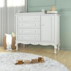 Cômoda Infantil Versailles 4 Gavetas e 1 Porta Branco