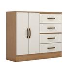 Cômoda Lite 2 Portas 4 Gavetas Multiuso Para Quarto