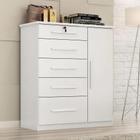 Cômoda Livia Com Chave 5 Gavetas e Sapateira Branco