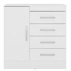 Cômoda Montevideu Branco Rosa Flex - Demóbile