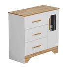 Comoda Moveis Peroba Popy Retro 03 gavetas 01 portas MDF