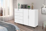 Cômoda / Multiuso BR Com Rodízios Cor Branco