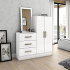 Cômoda Multiuso Com 03 Gavetas 02 Portas Com Espelho B700 Branco - Briz Móveis