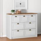 Cômoda Organizadora Compacta Buffet Madeira 7 Gavetas Bolton Branco Cera