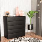 Cômoda para quarto solteiro 5 gavetas - Premium-Preto Fosco - Tcil Móveis