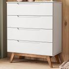 Cômoda Retro Alpi 4 Gavetas Branco - Olivar Móveis