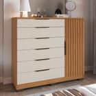 Cômoda Ripada 6 Gavetas 1 Porta com Pés Vegas Faimec