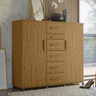 Cômoda Roma 02 Portas 06 Gavetas Amêndoa - Lukaliam Móveis