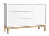 Cômoda Sapateira Classic New Branco Fosco com Natural - Reller