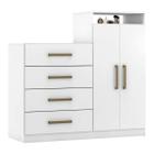 Cômoda Sapateira com 2 Portas e 4 Gavetas Aurea Branco - Demóbile