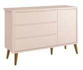 Cômoda Sapateira Théo New Rosa Fosco com Madeira - Reller