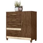 Cômoda Sapateira Vênus 4 Gavetas Castanho Wood Avelã Moval