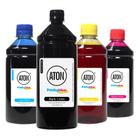 Compatível: Kit 4 Tintas para Brother LC75 Black 1 Litro Coloridas 500ml Aton