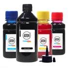 Compatível: Kit 4 Tintas para Bulk Ink 196 Black 500ml Coloridas 100ml Aton