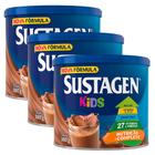 Complemento Alimentar Sustagen Kids Chocolate Lata 380g Kit com três unidades